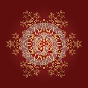 Detailed golden snowflake