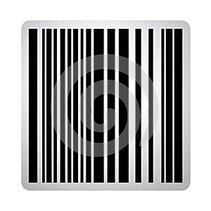 A close up of a black and white barcode pattern isolated on white background
