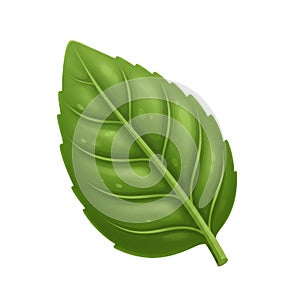Detailed Green Leaf Isolated Against a White Background Studio Shot