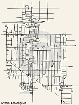 Street roads map of the CITY OF ARTESIA, LOS ANGELES CITY COUNCIL photo