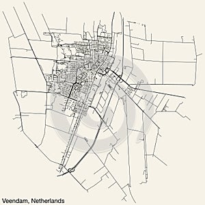 Street roads map of VEENDAM, NETHERLANDS photo