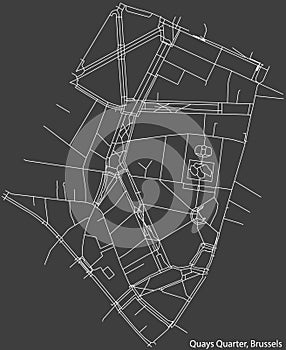 Street roads map of the QUAYS QUARTER (QUAIS, KAAIENWIJK), BRUSSELS photo