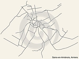 Street roads map of the SAINS-EN-AMIÃNOIS COMMUNE, AMIENS photo