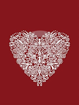 Detailed heart shaped ornament