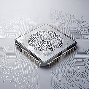 Advanced Artificial Intelligence Microchip with Brain Circuitry for Next-Generation Data Processing and Tech Concepts