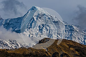 Detailed Himalayan Mountain at Sunrise