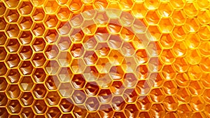 Detailed Honeycomb Texture Background with honey. Food, culinary, nature themes and Beekeeping