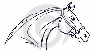 Detailed horse head, ornate equine, elaborate horse, and rich animal portrait vector design Generative AI photo