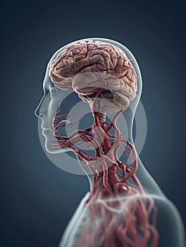 Detailed Human Anatomy with Brain and Cardiovascular System. Generative ai