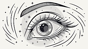 Detailed human eye illustration vision sight perception beauty symbol, vector design Generative AI photo