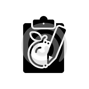 Black solid icon for Detailed, elaborate and specified