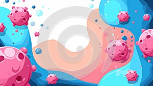 Detailed illustration of bacteriologic phage therapy with copy space for informative content