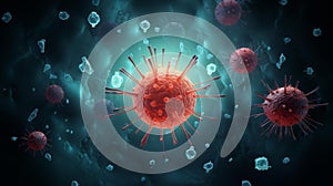 Detailed illustration of bacteriophage attacking bacteria, scientific and dramatic, highlighting the concept of bacteriophages