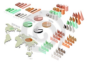 Detailed illustration of a Isometric Infographic Set