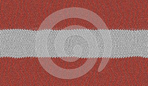 Detailed Illustration of a Knitted Flag of Austria