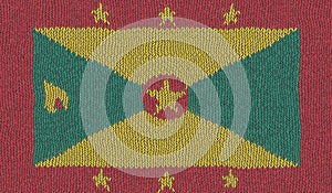 Detailed Illustration of a Knitted Flag of Grenada