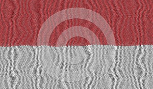 Detailed Illustration of a Knitted Flag of Monaco