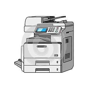 Office Multifunction Printer Illustration