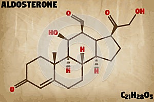 Detailed illustration of the molecule of Aldosterone