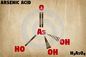 Detailed illustration of the molecule of Arsenic acid