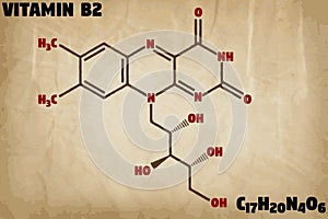 Detailed illustration of the molecule of Vitamin B2