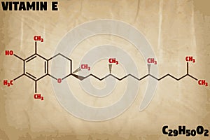 Detailed illustration of the molecule of Vitamin E