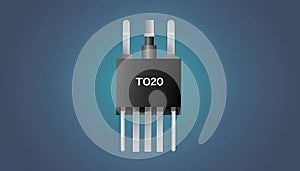 TO-220 Electronic Component Package Vector Illustration