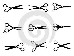 Vector set of scissors photo