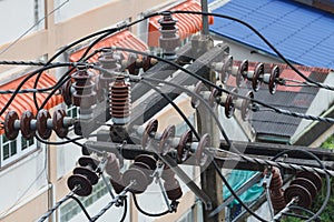 Detailed image of electrical insulator