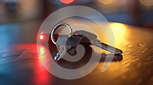 A detailed image of the key finders flashing lights used as a visual cue to locate keys photo