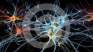 Detailed image of neurons in the human brain.