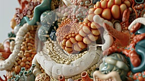 A detailed image of a patients digestive system showing the effect of diet and medication on the progression of Crohns photo