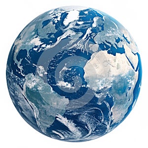 Blue planet Earth isolated on white background