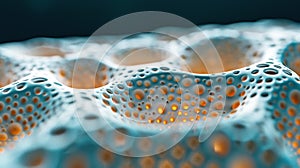 Explore the intricate macro shot of human bone structure, showcasing the spongy texture and complexity of body tissues