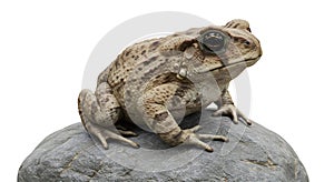 Close-up of a Large Toad Perched on a Rock