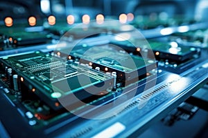 Close Up of Multiple Electronic Components on Table