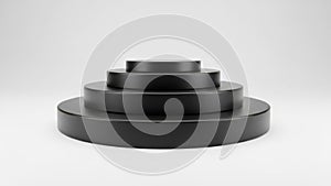 Stack of black circular objects