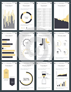 Detailed infographic collection, vector illustration.