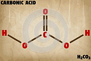 Detailed illustration of the molecule of Carbonic acid acid