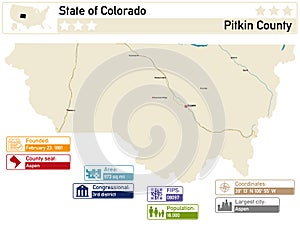 Map of Pitkin County in Colorado USA photo