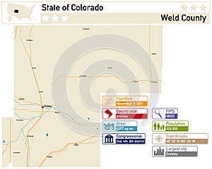 Map of Weld County in Colorado USA photo