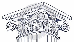 Detailed Ionic Column Capital Architectural Element Vector Artwork, vector design Generative AI