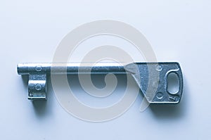 Detailed Iron Key on white background.