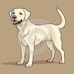 Detailed Labrador Retriever Drawing With Bobbed Tail And Distinct Markings