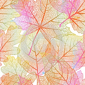 Detailed leaves seamless background. EPS 10