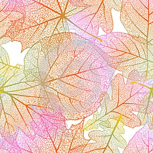 Detailed leaves seamless background. EPS 10