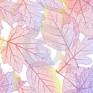 Detailed leaves seamless background. EPS 10