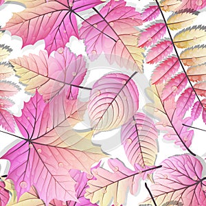 Detailed leaves seamless background. EPS 10