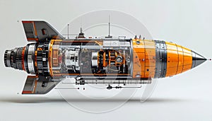 Futuristic Rocket Engine Cutaway Illustration