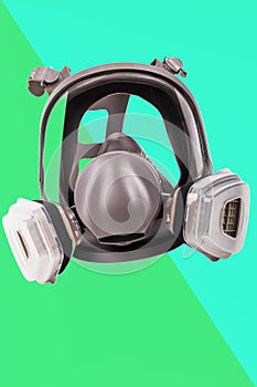 Safety gear showcased with mask and filter components for effective protection in various environments photo